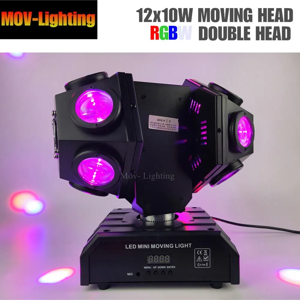 2 шт./лот Mini rgbw 4in1 светодиодные движущиеся головки dmx 12x10 Вт|Эффект освещения сцены|