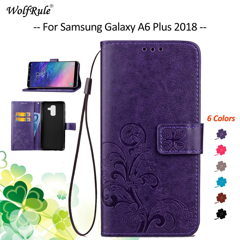 

Чехол для Samsung Galaxy A6 Plus 2018, флип-чехол из искусственной кожи, чехол-кошелек для Samsung A6 Plus 2018, подходящие Чехлы A6 + A605 6''