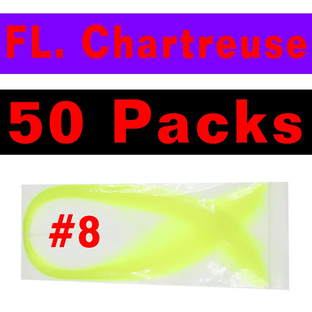 50 Packs Chartreuse Bimoo 50 пакетов синтетический волоконный стример для мягкого изготовления приманки Sabiki Fly Jigs крючки рыболовный крючок Бактейл материал для рыбалки - Цвет: 50 Packs Chartreuse