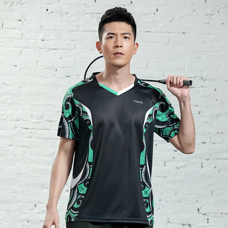 Man 1 shirts Новая одежда для бадминтона, футболки для бадминтона, Мужская теннисная одежда, рубашки, быстросохнущая Спортивная одежда для бадминтона, настольные теннисные майки 2625 - Цвет: Man 1 shirts