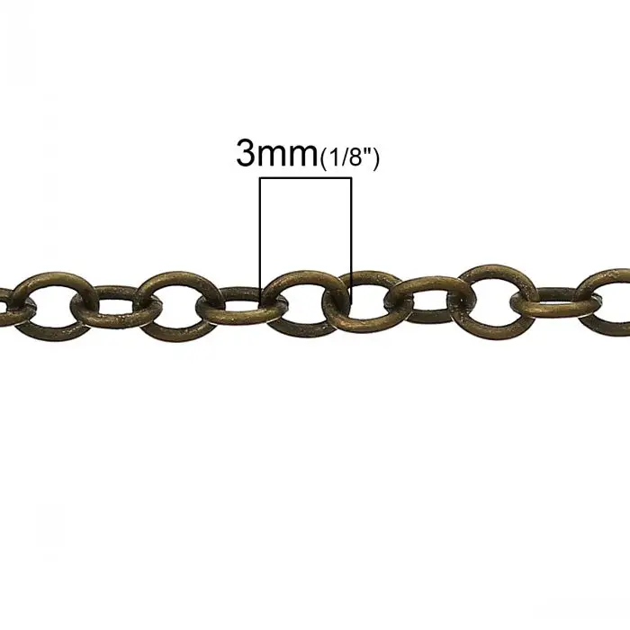 Новые звеньевые Кабельные цепи фурнитура античная бронза 3 мм x 2 5 10 м | Украшения и