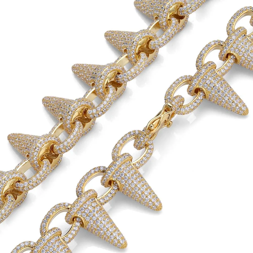 GUCY Iced Out тяжелый панк заклепки хип хоп Браслет Bling кубический циркон мужские очаровательные шипы браслеты золотой серебряный цвет Рождественский подарок