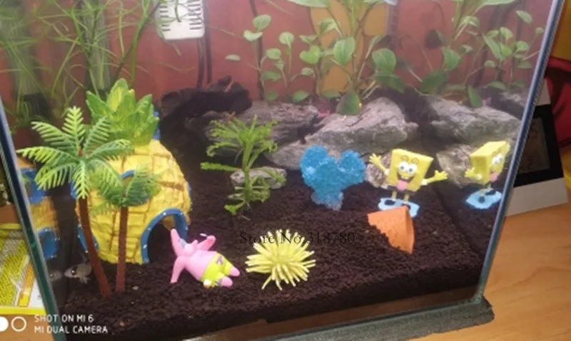 1 шт. искусственные аквариумные растения пластиковые кокосовые пальмы украшение