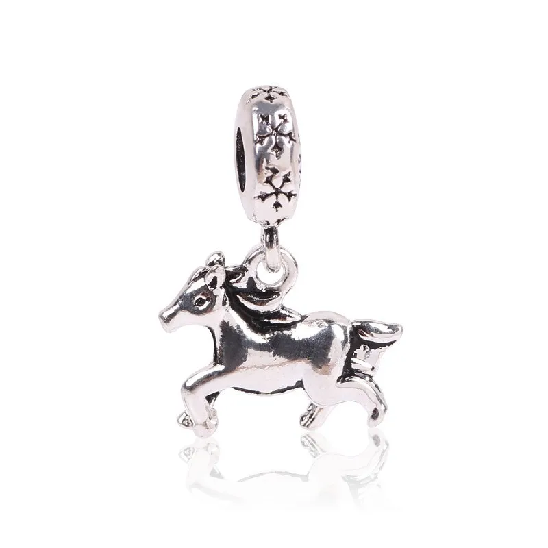 BB035 Dodocharms серебряный цвет Европейский кисточки морской конек замок Бабочка Ангел бусины для Pandora Браслеты и ожерелья - Цвет: BB035