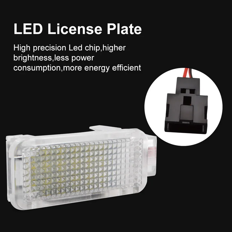 Safego 2 шт. 3 Вт Светодиодная подсветка для номерного знака 18 SMD 2835 Автомобильная