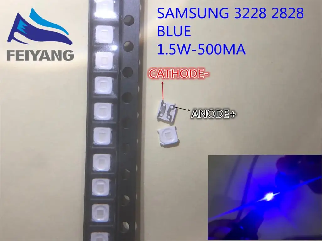 4000 шт./лот SMD LED 3228 3V Синий 2828 1 5 Вт высокой мощности для SAMSUNG TV подсветка