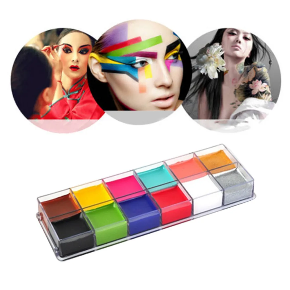 IMAGIC Waterproof Flash Tattoo Face Body Paint Oil Painting Art Colors Halloween Party Festival Fancy Dress Beauty Makeup Tool|face body paint|body