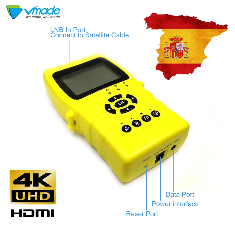 Спутниковый Finder Meter TM8511 Finder HD DVB-S2 SatFinder MPEG2 MPEG4 спутниковый Finder FTA Sat finder для спутникового ТВ с lnb конвертером