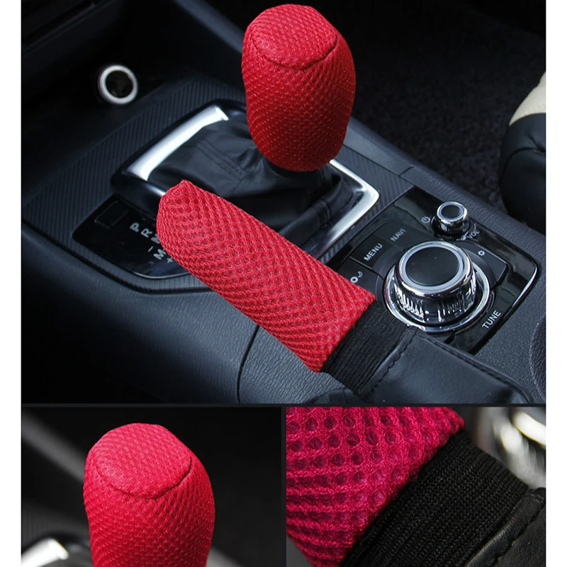 Universal Gear Shift Knob Cover Nets Cloth Handbrake Grip HandleProtector Covers Antiskid Protect Interior Accessories | Автомобили и
