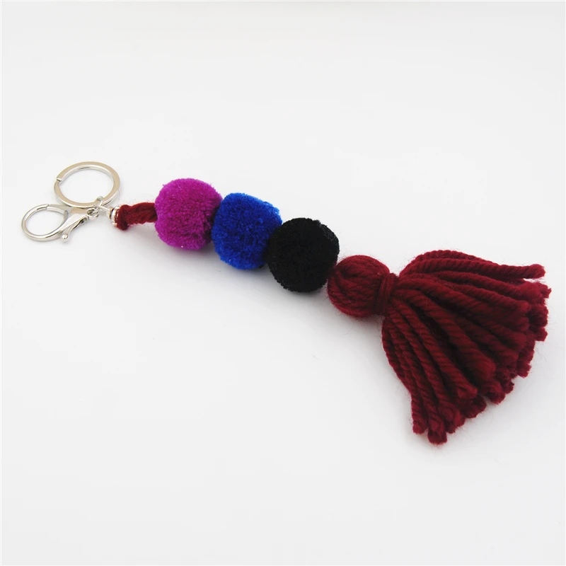 1 шт. шерстяной плюшевый брелок с кисточками и помпоном автомобильный кошелек