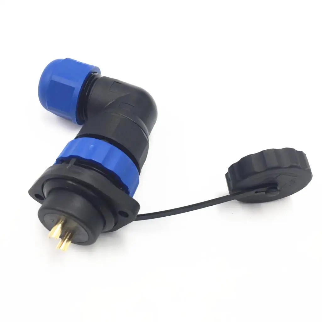 SP20TA-ZS 90 градусов локоть Avitaion Plug Водонепроницаемый разъем 2 отверстия фланец