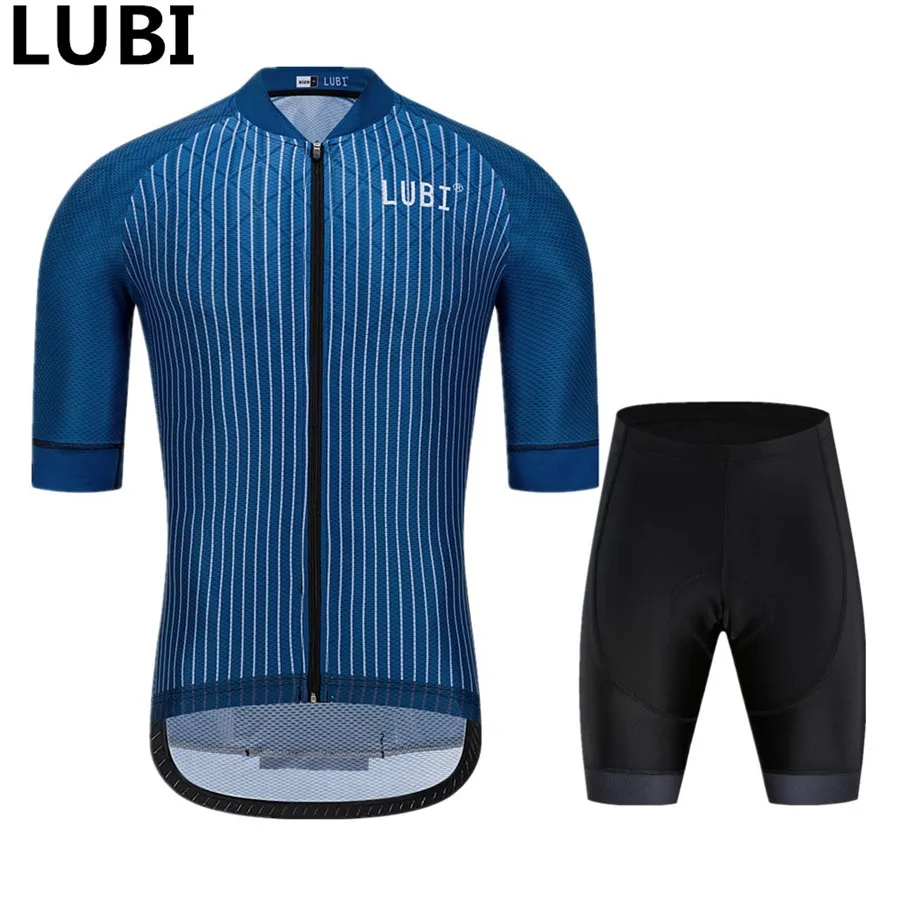 jersey and short LUBI мужские летние велосипедные наборы с коротким рукавом Одежда из трикотажа губка с высокой плотностью Pad Одежда для езды на горном велосипеде комплект велосипедная Одежда дорожный костюм - Цвет: jersey and short