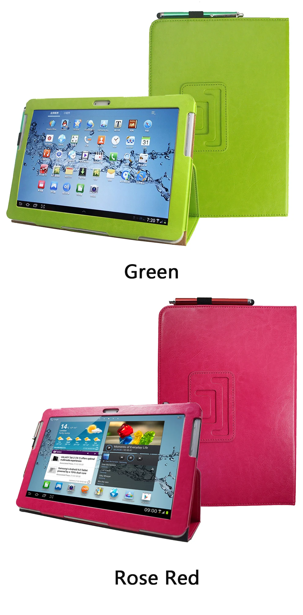 Для samsung Galaxy Tab 2, 10,1 дюймов, P5100, P5110, P5113, подставка для планшета, защитный кожаный чехол, подарок, ручка+ пленка