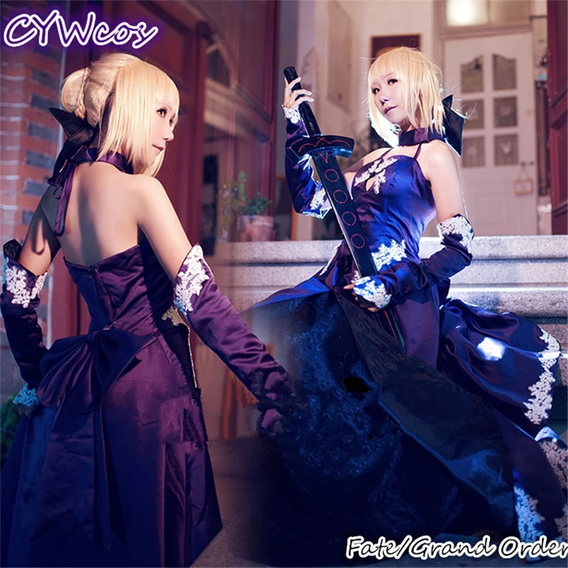 Fate/Grand Order FGO Black Saber Artoria Pendragon Lily женский костюм для косплея вечернее платье