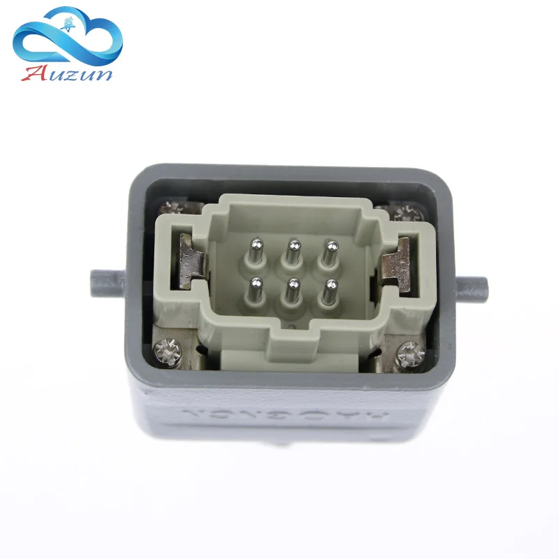 H6B - HE rectangular heavy-duty connector 6-006-1 needle aviation plug at the top for a single button 16 a500v screw feet | Обустройство