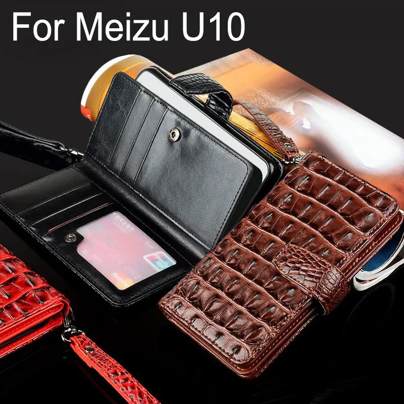 Для meizu U10 чехол роскошный крокодил змеиная кожа флип Бизнес стиль с отделением