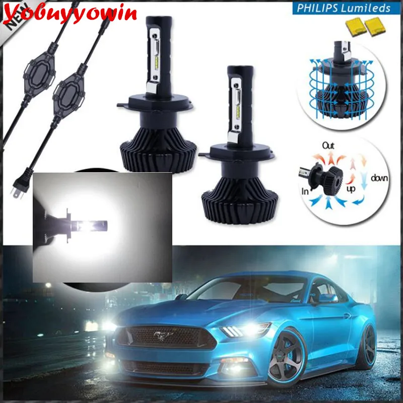 Безвентиляторный 12V H4 HB2 9003 160W 6500K белый супер яркий светодиодный автомобильные