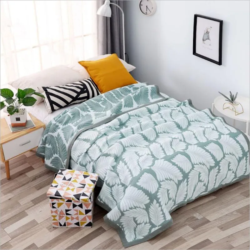 Хлопковое муслиновое одеяло для кровати дивана дышащее большое мягкое