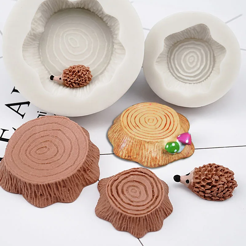 3D Дерево пень гриб помадка торт плесень Силиконовая форма белка сахарный