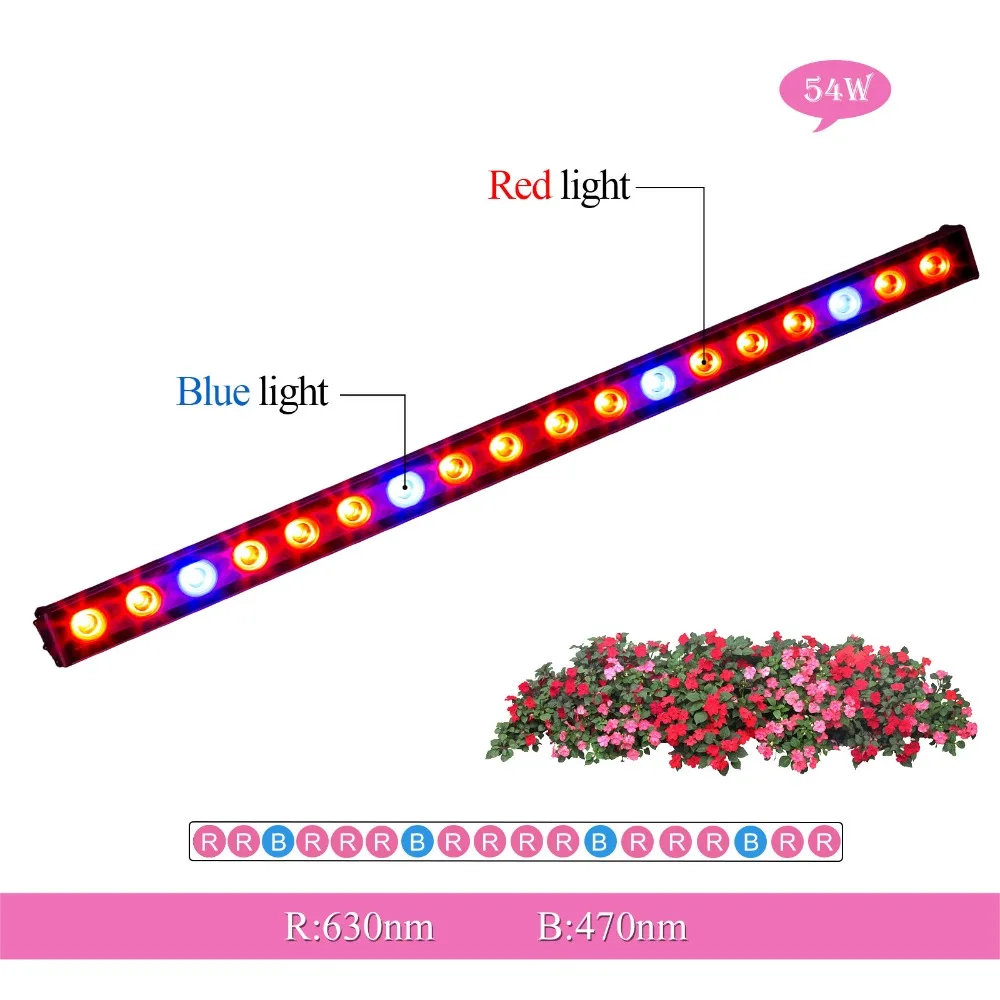 5 шт./лот IP65 Водонепроницаемый 54 Вт Led Grow Light бар полоса для теплицы гидропоники
