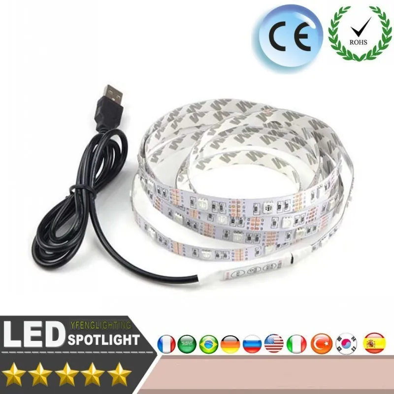 СВЕТОДИОДНАЯ лента SMD 3528 RGB 0 5 м 1 2 DC5V/12 в ТВ фон фоторамка Рождественская вечеринка