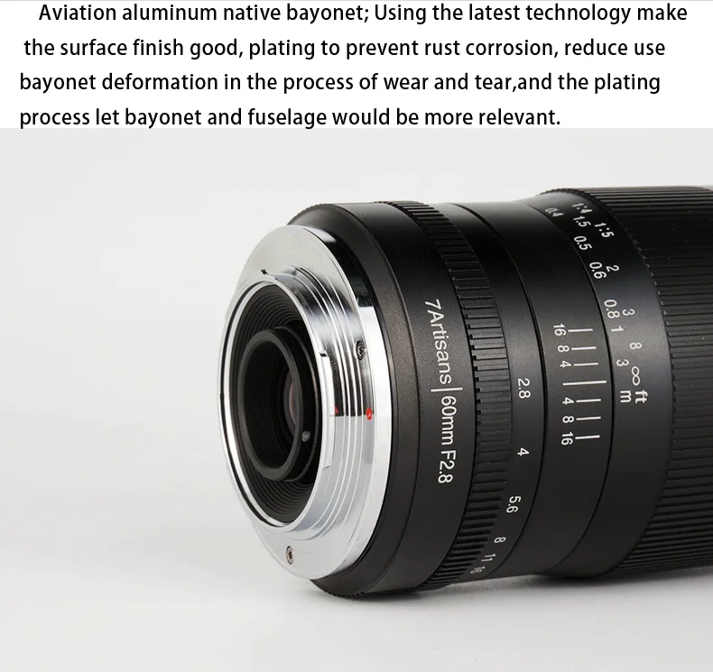 7 ремесленников 60 мм f2.8 макрообъектив APS-C для SONY Fujifilm Olympus M43 беззеркальная камера для Canon EOS R EOS M50 Nikon Z6 Z7