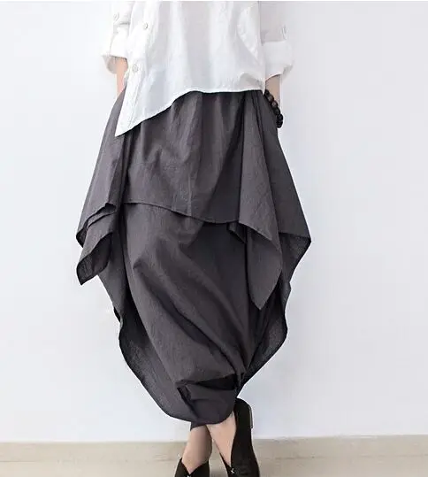 Новинка 2017 летние и осенние черные льняные брюки женские свободные оригинальные