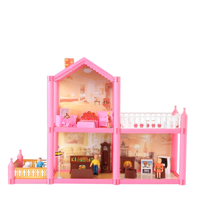Бесплатная доставка DIY сборная вилла для кукол дом детей игровой домик игрушка