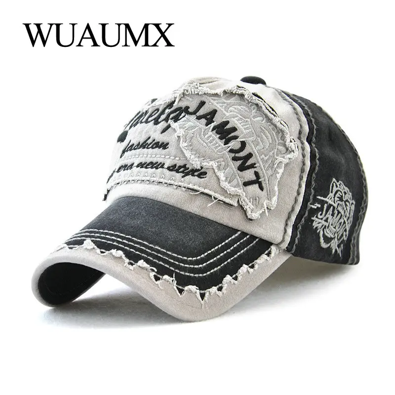 

Wuaumx Casual Baseball Caps Men Women 100% Cotton Bone Snapback Hat With Embroidery Unisex Curved Peak Hip Hop Cap casquette