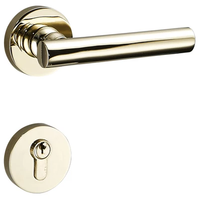 Golden 1Set Minimalist Interior Door Lock Split Door Handle with Key Lock Accessories for Modern Bedroom Bathroom Living Room JF1943 - Цвет: Golden