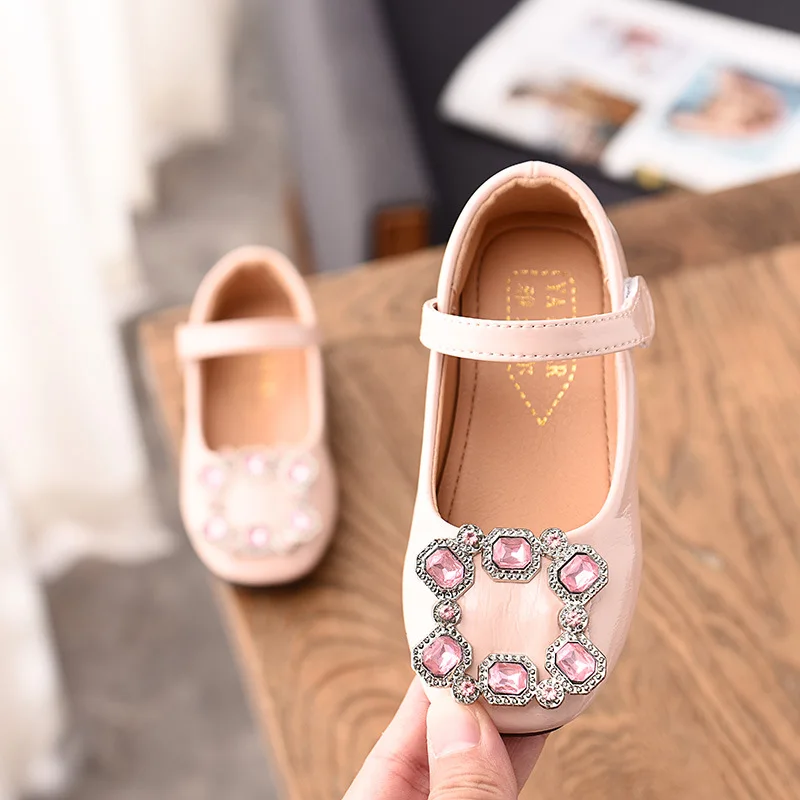2019 Spring Summer girls shoes kids fashion children vintage baby flat faux crystal buckle PU 3 to 12 yrs | Детская одежда и обувь