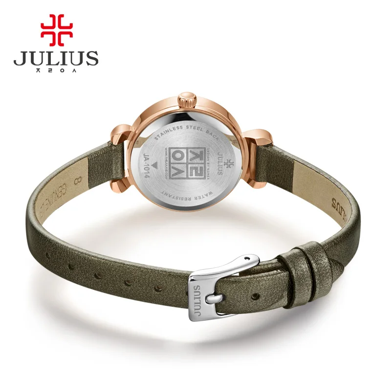 Женские круглые часы Julius 2017 с блестящим циферблатом эксквизионный элегантный GF