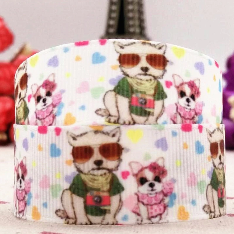 Новый продукт 22 мм мультяшная собачья лента ошейник ручной материал 10 ярдов бант