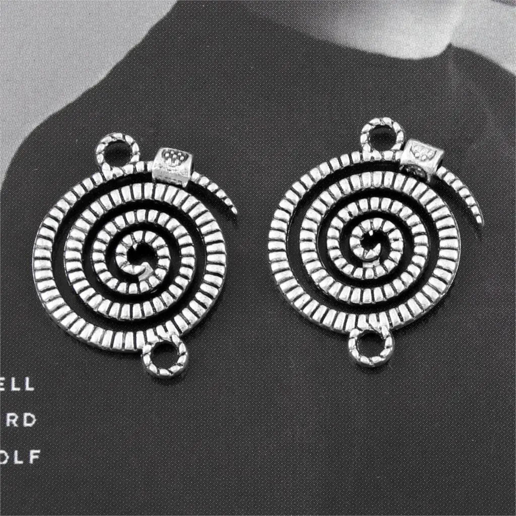 Подвеска круглая вихревая серебряного цвета 25 шт. подвеска из искусственных