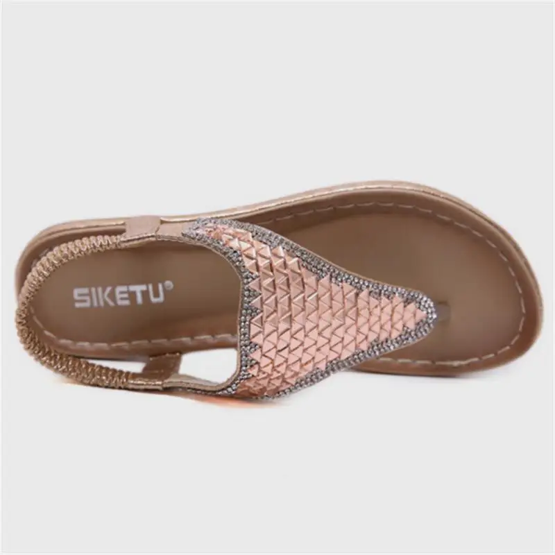 FragrantLily 2019 новые богемные женские сандалии на плоской подошве модные стразы