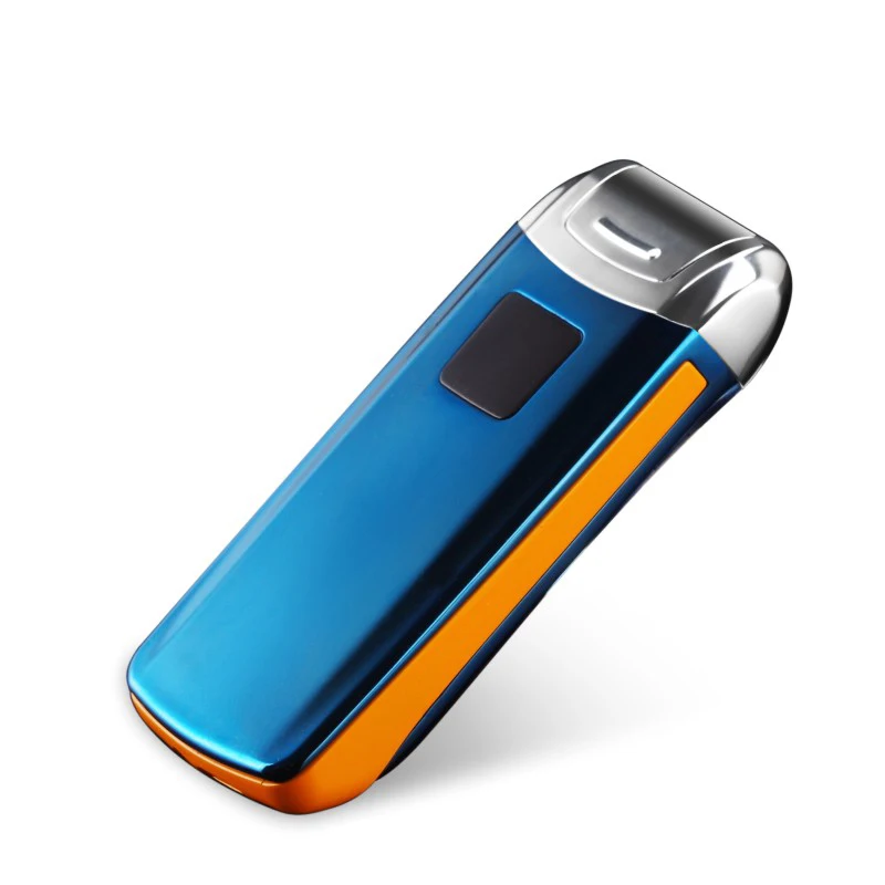 USB плазменная Зажигалка сигарета дубель дуги электрическая зажигалка для курения выгравировать имя - Цвет: blue