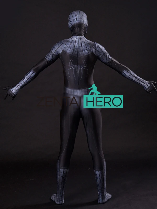 ZentaiHero новый черный бронированный костюм Человека-паука с 3D принтом из лайкры для