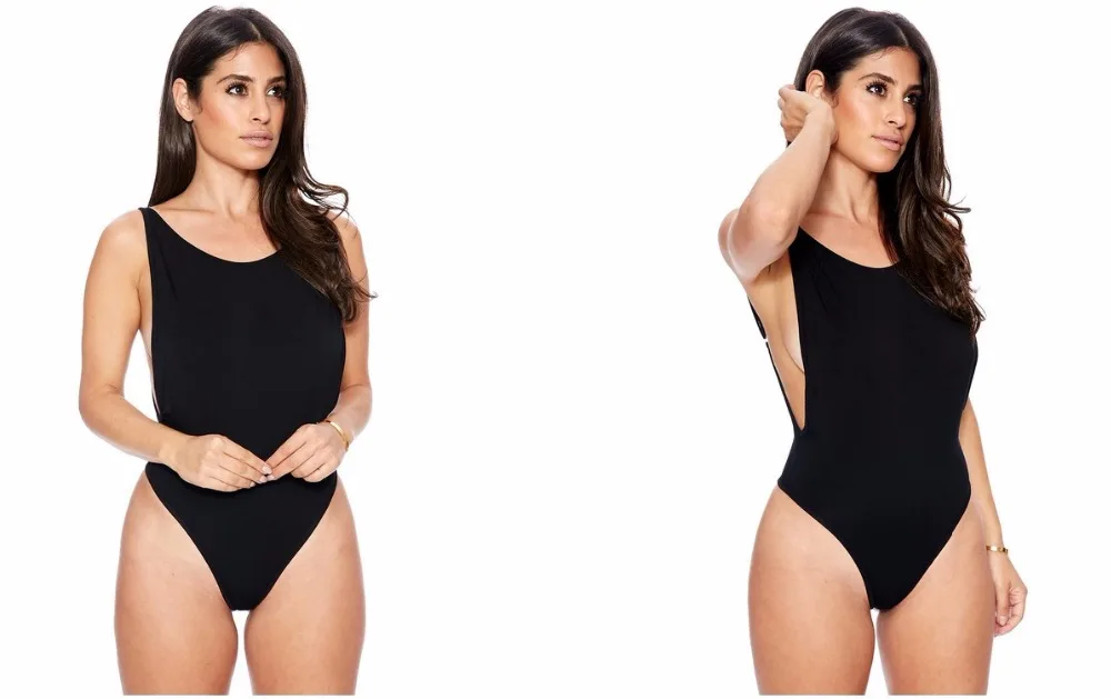 Женские Боди с о вырезом летние однотонные комбинезоны низким на спине|women