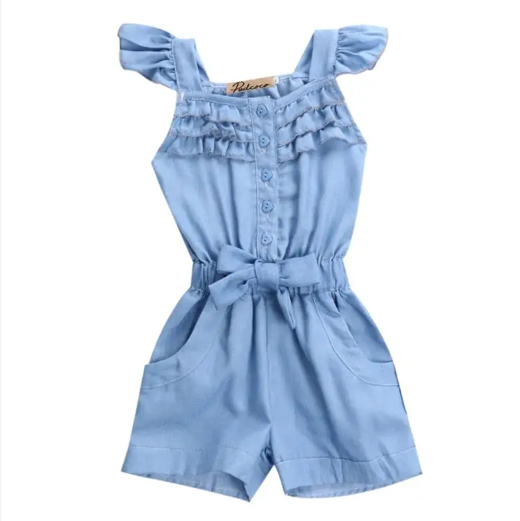 Летние модные комплекты одежды для девочек комбинезон одежда детские