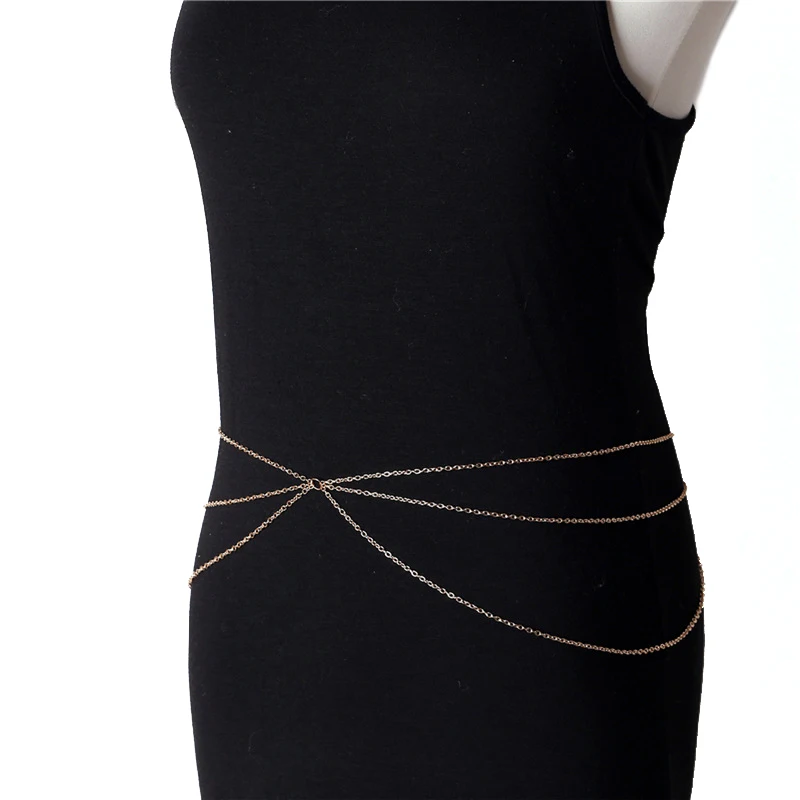 Очаровательное женское пляжное бикини цепочка для тела на талию Ожерелье