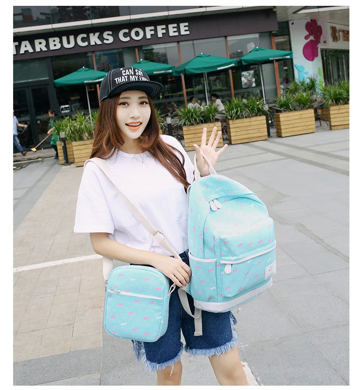 Printing Children Backpacks For Teenagers Girls Lightweight Waterproof School Bags Child Orthopedics Schoolbags 3pcs/set
