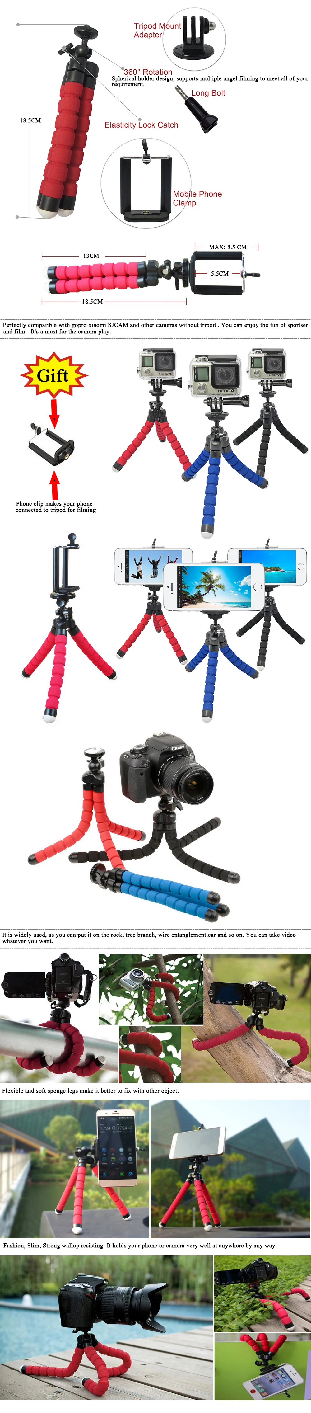 Аксессуары husiway комплект для Gopro Hero 7 6 5 черный, Белый Цвет Серебряный герой 4 3 креплением для Xiaomi Yi 4 K/Экен Campark Камера 001