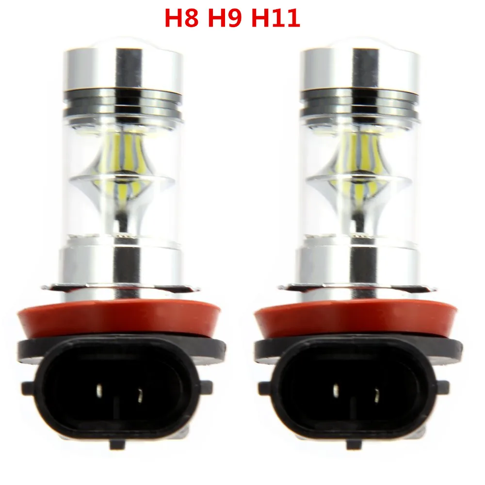 

2 Bombillas luz blanca Lampara Coche 100W H7 H8 H11 9005 9006 H10 H9 LED White Car Moto Faro Light Lamp Bulb for Fog Driving/DRL