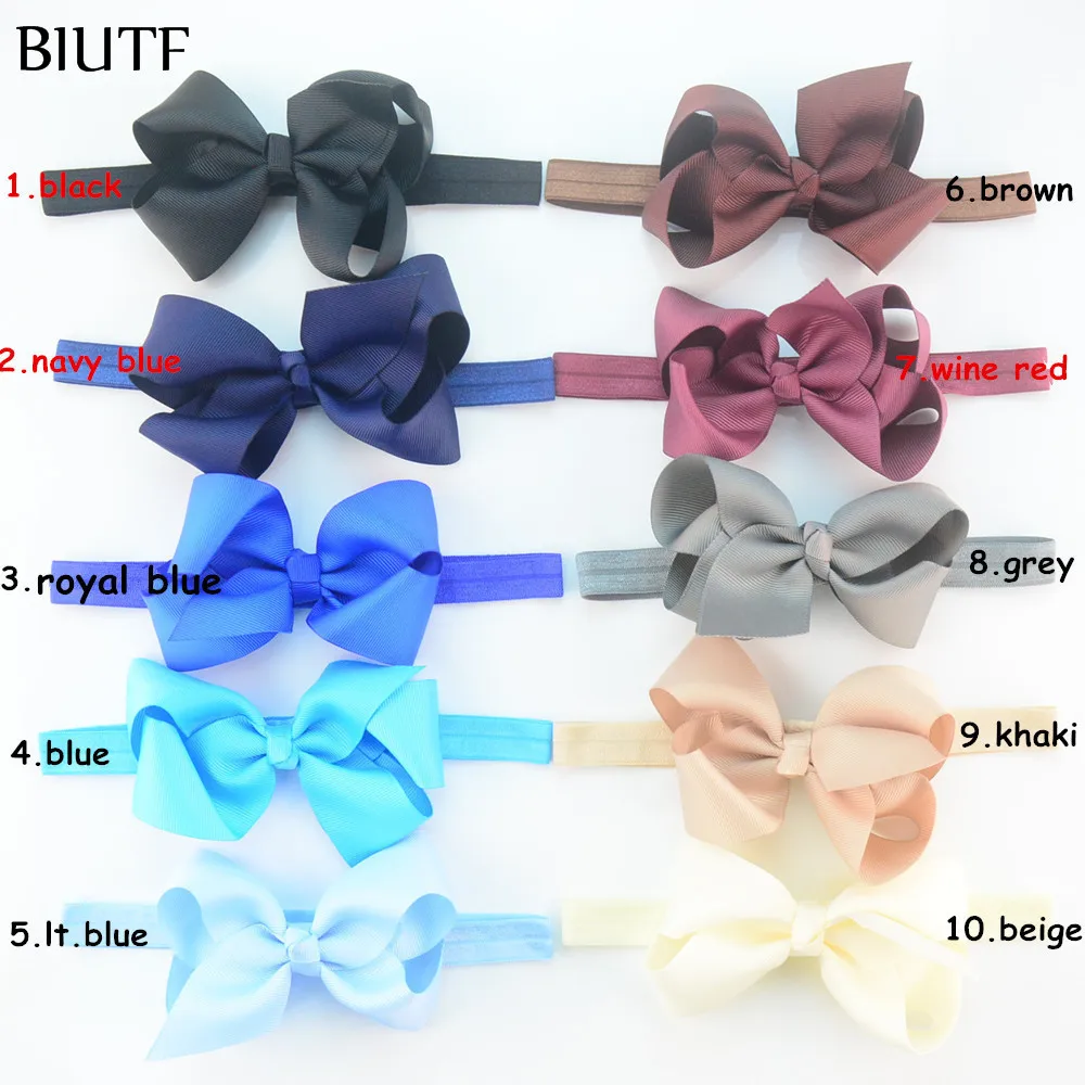 Оптовая продажа 200 шт./лот эластичная повязка на голову с лентой 4 5 дюйма бант для