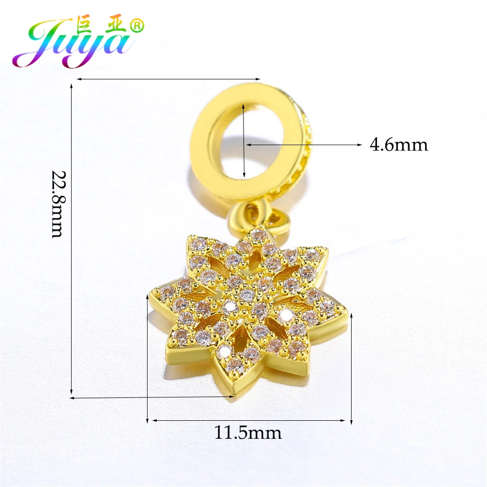 Micro Inlay Zircon Big Hole Lotus Flower Charm Pendants Accessories Fit Women Handmade Panora Charms Jewelry Making | Украшения и