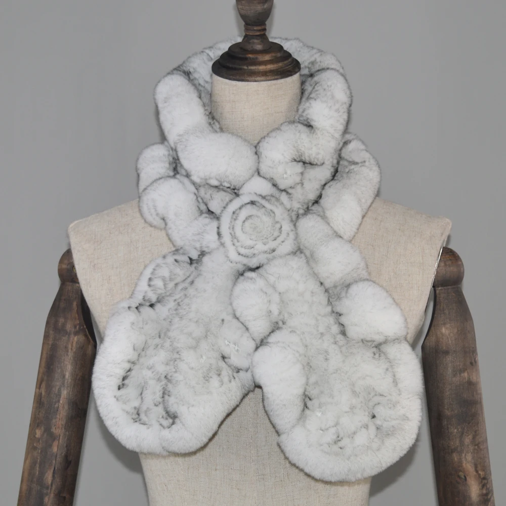 Новинка шарфы-кольца из натурального меха кролика рекс женский зимний шарф