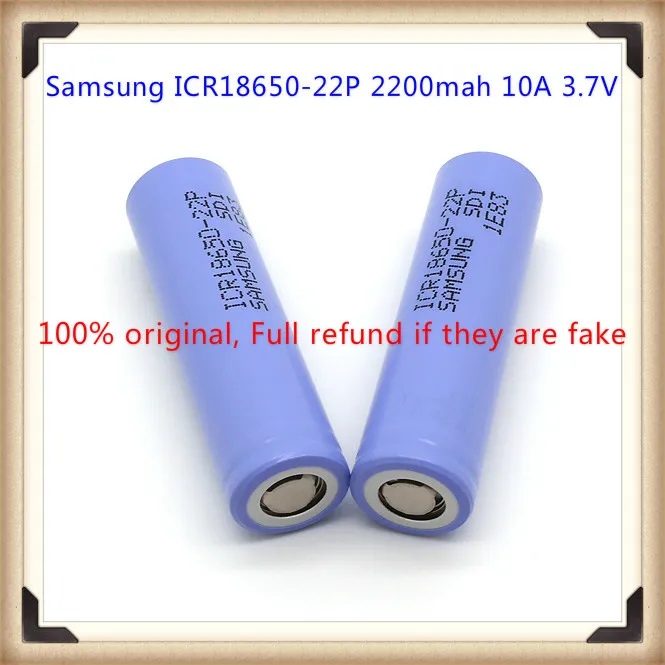 Для samsung ICR18650-22P 18650 2200mah 20A 3,7 V аккумуляторная батарея с плоским верхом(1 шт