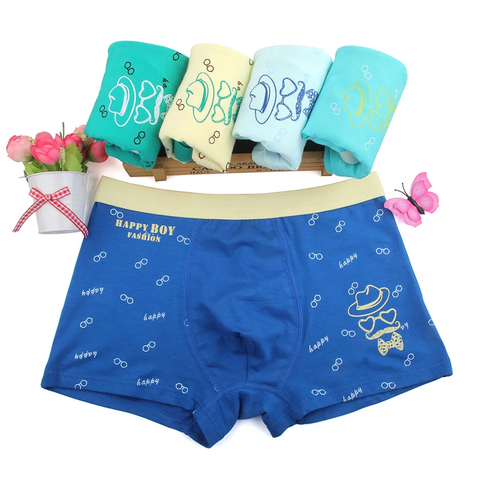 3pcs happy boy Большие размеры XL-5XL, 3 шт./лот, нижнее белье для мальчиков с героями мультфильмов мягкие дышащие детские трусы-боксеры для детей от 8 до 16 лет, детские трусики Kawaii, трусы, QS9002 - Цвет: 3pcs happy boy
