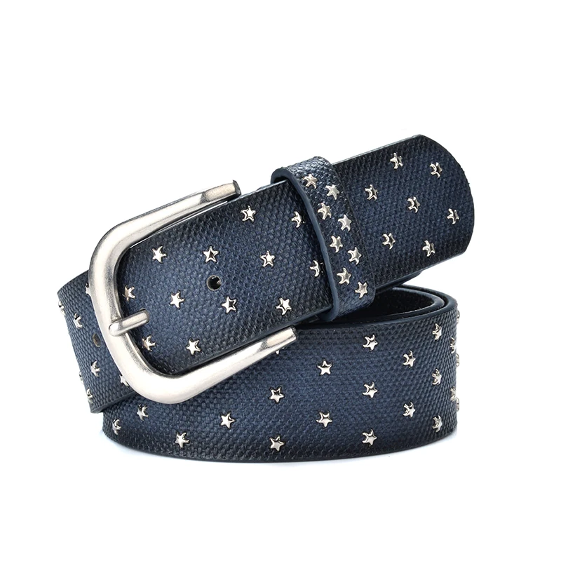 Mens Accessories 2018 Designer Belts Men High Quality Rivet Belt With Pentagram BE-450