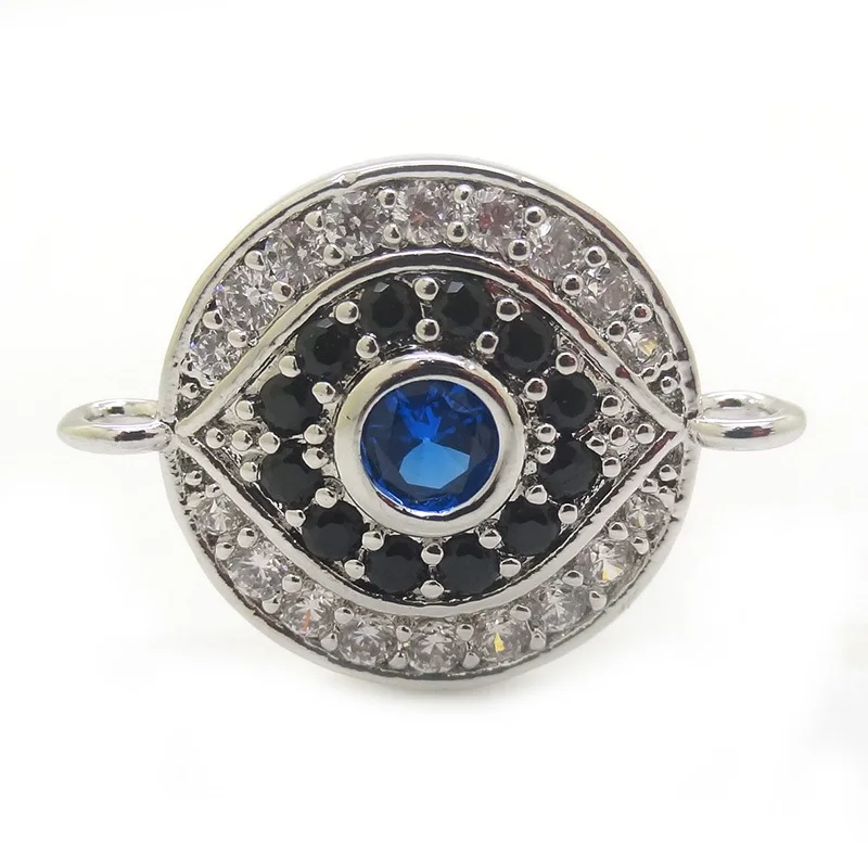 Позолоченные микро-закрепки 18 карат с синим фианитом соединитель Хамса для